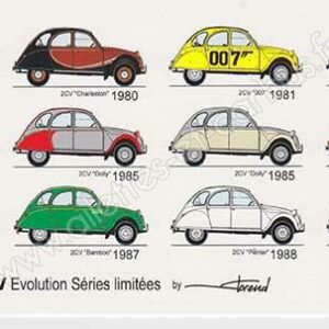 Carte postale Citroën 2cv séries spéciales évolution