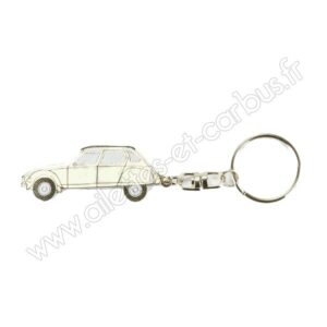 Porte clés Citroën Dyane blanche